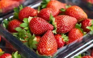 Package of red strawberries