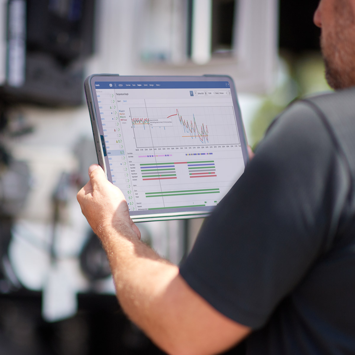 Yellow and black Reefer box truck